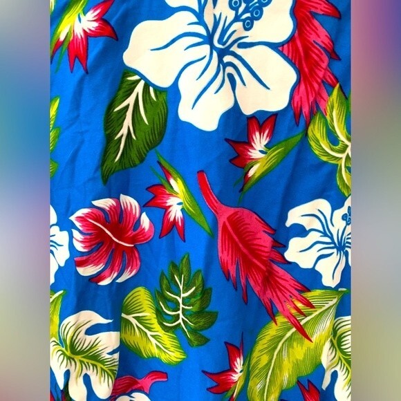 Harshal Caribana NWT Blue Pink Green Tropical Print SS Hawaiian Shirt XL - Picture 2 of 11